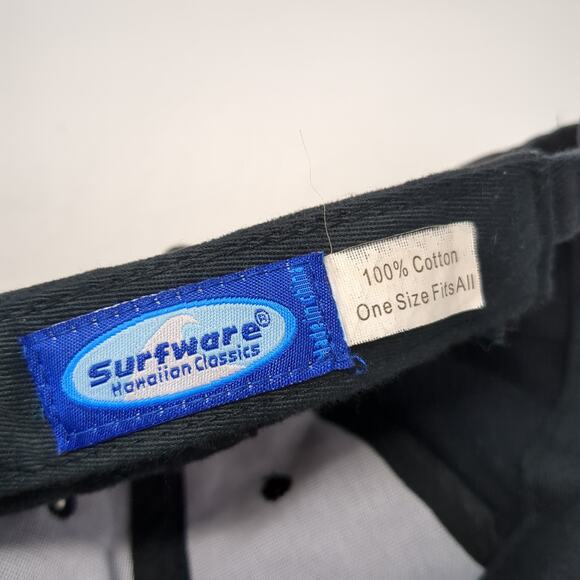 Hawaii Slideback Baseball Cap Black One Size 6 Panel Surfware Hawaiian Classics - Picture 9 of 9